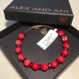 Alex and Ani Red Beaded Carousel Bangle